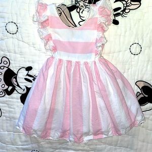 Pink with white stripes dress